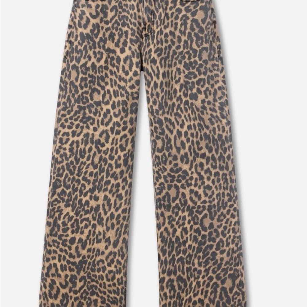 Good American Leopard Print Wide-Leg Pants